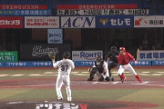 一打勝ち越しの大ピンチで小野がピッチャーライナーをナイスキャッチ！無失点で切り抜ける！
