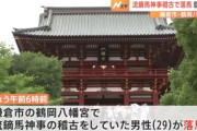 流鏑馬を練習していた会社員の男性が落馬し意識不明の重体　鶴岡八幡宮は神事の中止を発表