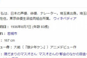 【訃報】声優・増岡弘さん死去・・・　83歳　マスオさん、ジャムおじさんの声役