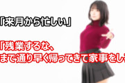 俺「来月から忙しくなる」嫁「残業するな、今まで通り早く帰ってきて家事をしろ」俺はお前の便利屋か！