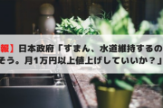 【悲報】日本政府「すまん、水道維持するの無理そう。月1万円以上値上げしていいか？」