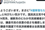 れいわ新選組「選挙落ちた！死ね、鎌倉市民の民意の低さ痛感」5ch「謝罪して削除でしょ？なんて言い訳すると思う」→やっぱり削除して謝罪で答え合わせ開始ｗｗｗ
