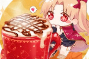【FGO】カプチーノに目を輝かせるミニエリちゃん！！　暖かい飲み物がおいしい季節ですよね！