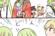 【FGO】2段アイスを食べるウルク勢！！　エレちゃんのほっぺのアイスを舐めるイシュタル可愛すぎる////////
