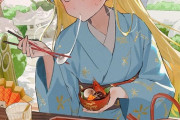 【FGO】晴れ着姿のエレちゃんイラスト！！　おせち食べてるの可愛いです！！