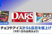 森永製菓　「ダース」「チョコモナカジャンボ」など56品目　9月から順次最大21％値上げへ