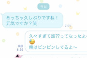 【緊急】半年以上前から途絶えたマッチングアプリの女にLINEしてみたんやが