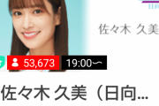 さすが日向坂46キャプテン佐々木久美、SHOWROOM配信でとんでもない最終視聴者数を記録！