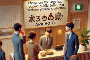 【悲報】アパホテル、「大浴場の男女の判断は身体的特徴に合わせた性別でご利用願う」と書き炎上