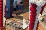 「こんなの日本だけだよ！」縦に長すぎるパフェに外国人も驚愕