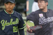 ロッテがトレードで獲得した坂本光士郎(ヤクルト)と西村天裕(日ハム)