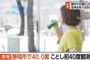 静岡市で気温40.0度ｗｗｗ各地で危険な暑さｗｗｗｗ
