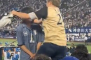 【動画】日本ハムファン「選手が見えない！」という理由で警備員に飛びかかり暴行 →逮捕