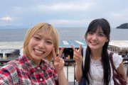 橋迫鈴と長野桃羽が江ノ島