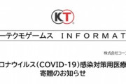 コーエーテクモゲームスが1億円相当の医療用物資を横浜市に寄贈すると発表-第一段として高性能マスク 6000枚を寄贈