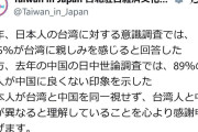 「日本人が台湾と中国を同一視せず、台湾人と中国人が異なると理解」台湾外交窓口が感謝の投稿