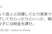 女性「社会人で実家暮らししてる男は精神的に赤ちゃん、税金を課せ」