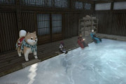 【FF14】温泉を歩き回る可愛すぎる大柴犬、見つかる。ヒカセン「上の人間はいらなかったんや！」