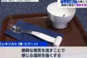 微弱な電気をスプーンや茶碗に流すことで塩気を強目に感じる事ができるエレキソルトというデバイスをキリンが開発...凄い...