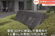 自宅療養中の20代男性が死亡　千葉県内で1人暮らし