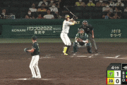 阪神１ー１ヤクルト　4回裏　佐藤輝明　タイムリーヒット