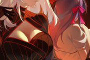 【FGO】黒桜イラスト！！　鏡に映る桜の後ろ姿が....