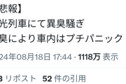 【悲報】乗客「いやぁ！電車に臭い人が乗ってきたの！！臭い臭い臭い！」→電車内パニックに