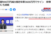 【悲報】 中日・阿部、大減俸　年俸3600円でサイン