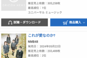 【48Gの恥】NMB48新曲、たった2人のキンプリにも敗れオリコン週間2位に終わる。前作売上にも届かず数少なったオタの大量買いもムダに