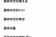 【悲報】「高卒」さん、コンプレックスが爆発して地獄のようなサジェストを作り上げてしまうwwywwywwy