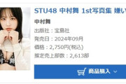 STU48中村舞1st写真集「嫌いの反対」初週売上2,613部で1位！！【瀬戸内48舞Q】
