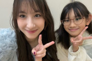 村越彩菜「ハロコンの舞台裏で佐伯詩春ちゃんのほっぺを触らせてもらったんですけど」　植村葉純「何してんねん！（笑）」