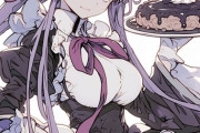 【FGO】メイド姿のBBちゃんイラスト！！　ケーキ美味しそうですね！！