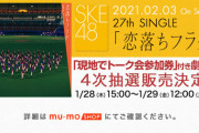 【SKE48】27thシングル｢恋落ちフラグ｣(劇場盤)【現地でトーク会参加券付き】の四次販売に関して