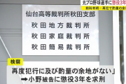 前科も判明…再犯で酌量余地なし　元プロ野球選手に懲役3年を求刑　秋田