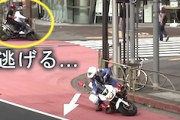 【渋谷】ターンに失敗して逃げられた白バイの悲しい姿が撮影される(´･_･`)