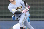 阪神　現役ドラフト移籍の浜田太貴が左翼へ豪快弾！左翼へ今季対外試合チーム１号　シート打撃に続く猛アピール