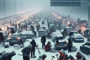 【衝撃動画】中国で数千台の車が雪で閉じ込められる　⇒　氷を砕き火を焚いて凍える夜をしのぐｗｗｗ