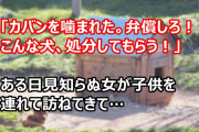 女「カバンを噛まれた。弁償しろ！こんな犬、処分してもらう！」田舎の一軒家の庭で犬を飼っているんだけど、ある日見知らぬ女が子供を連れて訪ねてきて…