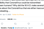 【新型コロナ】トランプ大統領Twitter「なぜWHOはコロナのヒト-ヒト感染を警告する台湾当局からのメールを無視したんだ？」