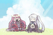 【FGO】うめやま。さんの原っぱで戴冠式を行うトリ子＆モルガン様！　こんな穏やかな日々を見たかった.....