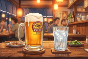 「ビールと水を交互に飲まないと倒れるグラス」発売 適正飲酒を施す