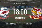 【試合実況】西武スタメン 先発:高橋光成（2022.9.20）