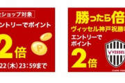 楽天市場､全ショップ2倍とサッカー勝利2倍を開催中
