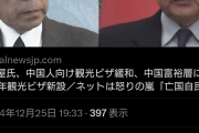 岩屋、中国富裕層に10年観光ビザ新設