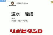 【速報】日ハム・育成ドラフト2位で速水隆成を指名　