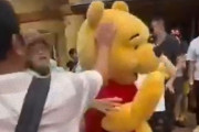 上海のディズニーランドでクマのプーさんが来園者にどつかれ転倒、警察沙汰に