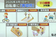 【悲報】自転車の罰金「スマホ1万2000円、歩道通行6000円、信号無視6000円、傘さし5000円、イヤホン5000円」
