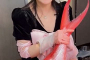 【動画】中華美女さん、巨大金目鯛をキッチンで調理wwwwwwww