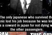 海外「タイタニック号から生き残った唯一の日本人は他の乗客と一緒に死ななかった卑怯者として職を失ったらしい」
